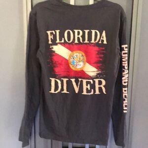 South Florida Diving long sleeve T-shirt gray. Size m. Unisex t shirt Pompano Be